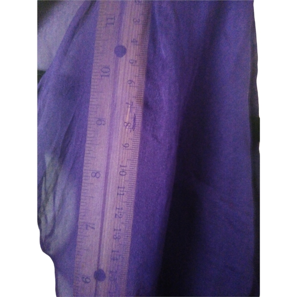 Alice & Olivia Womens Purple Flowy 100% Silk Mini Dress Sm/Med Cap Sleeve A Line - Picture 6 of 16